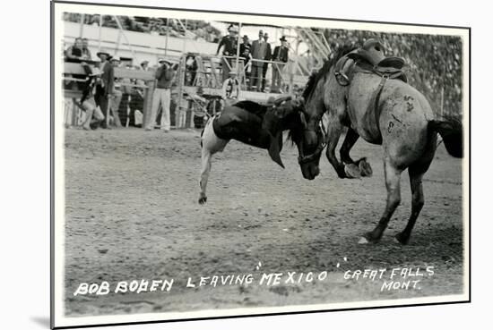 Cowboy Bucked Off Bronco, Montana-null-Mounted Art Print