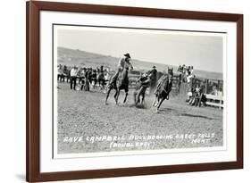 Cowboy Bulldogging, Montana-null-Framed Premium Giclee Print