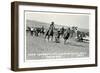 Cowboy Bulldogging, Montana-null-Framed Art Print