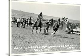 Cowboy Bulldogging, Montana-null-Stretched Canvas