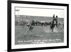 Cowboy Calf-Roping, Montana-null-Framed Premium Giclee Print