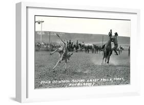 Cowboy Calf-Roping, Montana-null-Framed Art Print