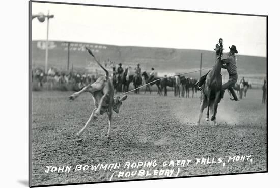 Cowboy Calf-Roping, Montana-null-Mounted Art Print