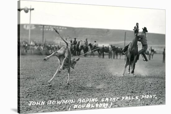 Cowboy Calf-Roping, Montana-null-Stretched Canvas