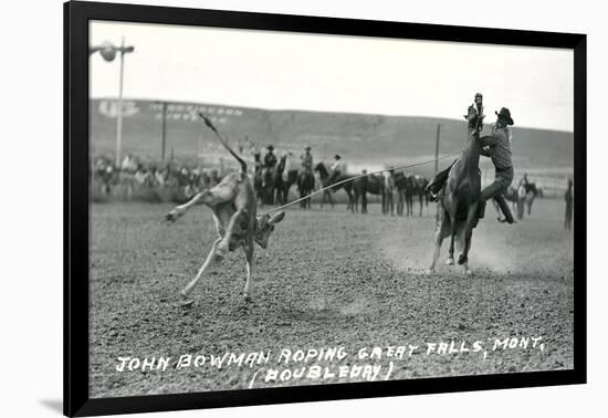 Cowboy Calf-Roping, Montana-null-Framed Premium Giclee Print