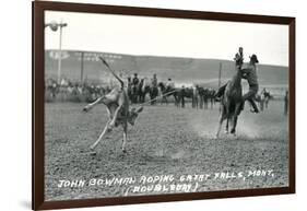 Cowboy Calf-Roping, Montana-null-Framed Art Print