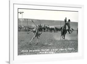 Cowboy Calf-Roping, Montana-null-Framed Art Print