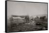 Cowboy Camp And Chuck Wagon-C.D. Kirkland-Framed Stretched Canvas