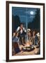 Cowboy Campfire Story Telling-Lantern Press-Framed Art Print