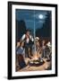 Cowboy Campfire Story Telling-Lantern Press-Framed Art Print