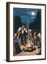 Cowboy Campfire Story Telling-Lantern Press-Framed Art Print