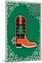 Cowboy Christmas Card with Boot Decoration-GeraKTV-Mounted Art Print