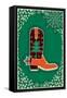 Cowboy Christmas Card with Boot Decoration-GeraKTV-Framed Stretched Canvas