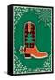 Cowboy Christmas Card with Boot Decoration-GeraKTV-Framed Stretched Canvas