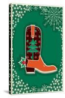 Cowboy Christmas Card with Boot Decoration-GeraKTV-Stretched Canvas