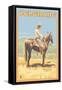 Cowboy - Colorado-Lantern Press-Framed Stretched Canvas