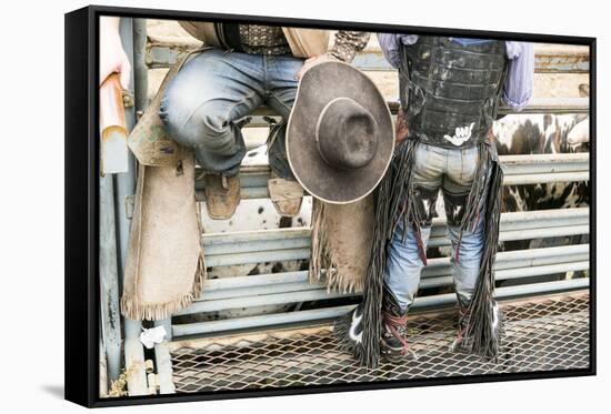 Cowboy Competitor in His Riding Regalia, Taos, New Mexico-Julien McRoberts-Framed Stretched Canvas