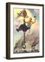 Cowboy Construction Worker on Hook-Found Image Press-Framed Giclee Print
