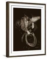 Cowboy Contemplation-Barry Hart-Framed Art Print