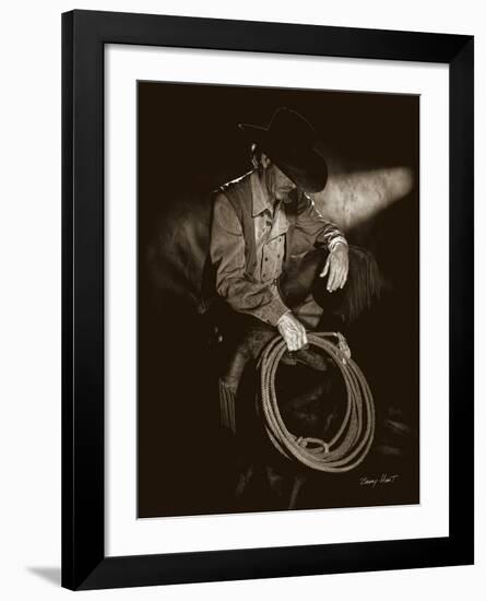 Cowboy Contemplation-Barry Hart-Framed Art Print