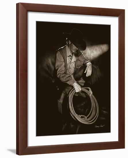 Cowboy Contemplation-Barry Hart-Framed Art Print
