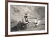 Cowboy Cooking over Campfire-null-Framed Premium Giclee Print