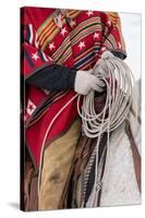 Cowboy detail in the Saddle, Hideout Ranch, Shell, Wyoming.-Darrell Gulin-Stretched Canvas