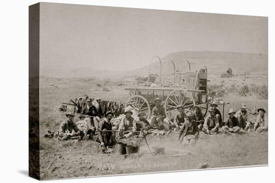 Cowboy Dinner At The Roundup-C.D. Kirkland-Stretched Canvas