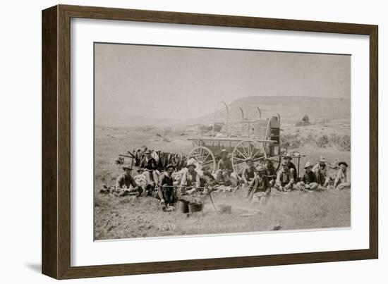 Cowboy Dinner At The Roundup-C.D. Kirkland-Framed Art Print