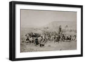 Cowboy Dinner At The Roundup-C.D. Kirkland-Framed Art Print