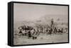 Cowboy Dinner At The Roundup-C.D. Kirkland-Framed Stretched Canvas