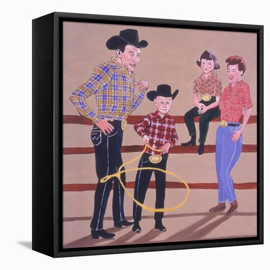 Cowboy Family, 2001-Joe Heaps Nelson-Framed Stretched Canvas