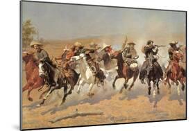 Cowboy Gunbattle-Frederic Sackrider Remington-Mounted Giclee Print
