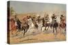 Cowboy Gunbattle-Frederic Sackrider Remington-Stretched Canvas