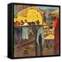 "Cowboy Hanging Out His Laundry," March 1, 1947-John Falter-Framed Stretched Canvas