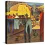"Cowboy Hanging Out His Laundry," March 1, 1947-John Falter-Stretched Canvas