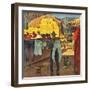 "Cowboy Hanging Out His Laundry," March 1, 1947-John Falter-Framed Giclee Print