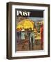 "Cowboy Hanging Out His Laundry," Saturday Evening Post Cover, March 1, 1947-John Falter-Framed Giclee Print