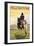 Cowboy & Horse, Yellowstone National Park-Lantern Press-Framed Art Print