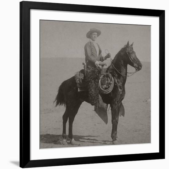 Cowboy Jim "Kid" Willoughby Champion Rider And Roper From Cheyenne, Wyoming-C.D. Kirkland-Framed Art Print