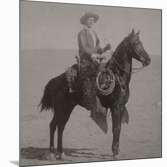 Cowboy Jim "Kid" Willoughby Champion Rider And Roper From Cheyenne, Wyoming-C.D. Kirkland-Mounted Art Print