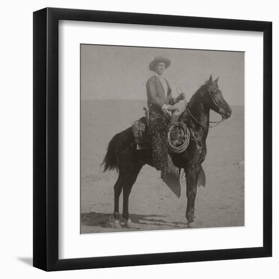 Cowboy Jim "Kid" Willoughby Champion Rider And Roper From Cheyenne, Wyoming-C.D. Kirkland-Framed Art Print