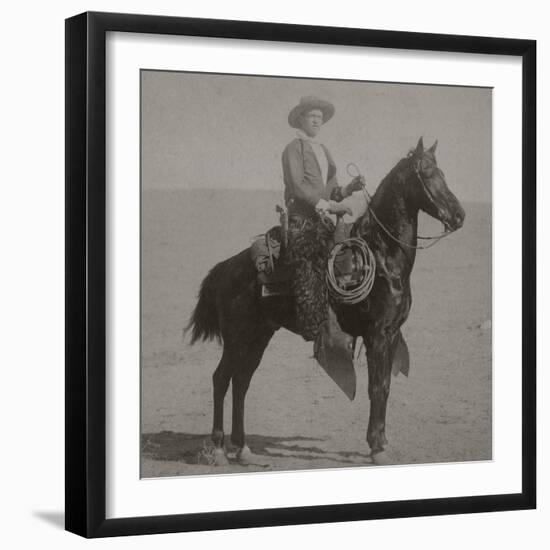 Cowboy Jim "Kid" Willoughby Champion Rider And Roper From Cheyenne, Wyoming-C.D. Kirkland-Framed Art Print