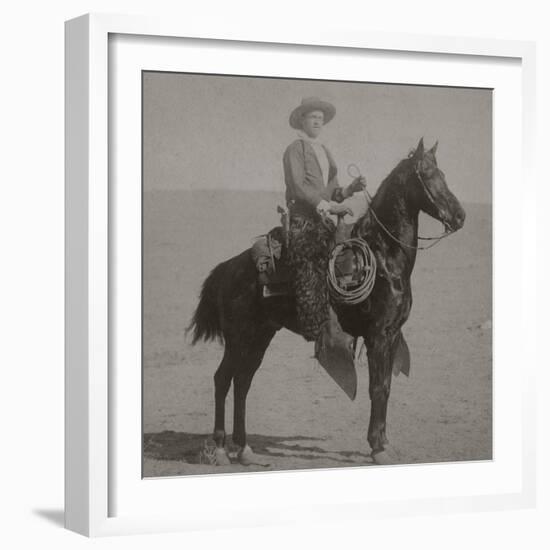 Cowboy Jim "Kid" Willoughby Champion Rider And Roper From Cheyenne, Wyoming-C.D. Kirkland-Framed Art Print