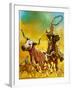 Cowboy Lassoing Cattle-Mcbride-Framed Giclee Print