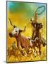 Cowboy Lassoing Cattle-Mcbride-Mounted Giclee Print