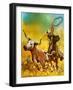 Cowboy Lassoing Cattle-Mcbride-Framed Giclee Print