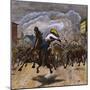 Cowboy Lassoing Renegade Oxen-null-Mounted Giclee Print