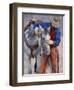 Cowboy Leading and Stroking His Horse, Flitner Ranch, Shell, Wyoming, USA-Carol Walker-Framed Photographic Print