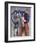 Cowboy Leading and Stroking His Horse, Flitner Ranch, Shell, Wyoming, USA-Carol Walker-Framed Photographic Print